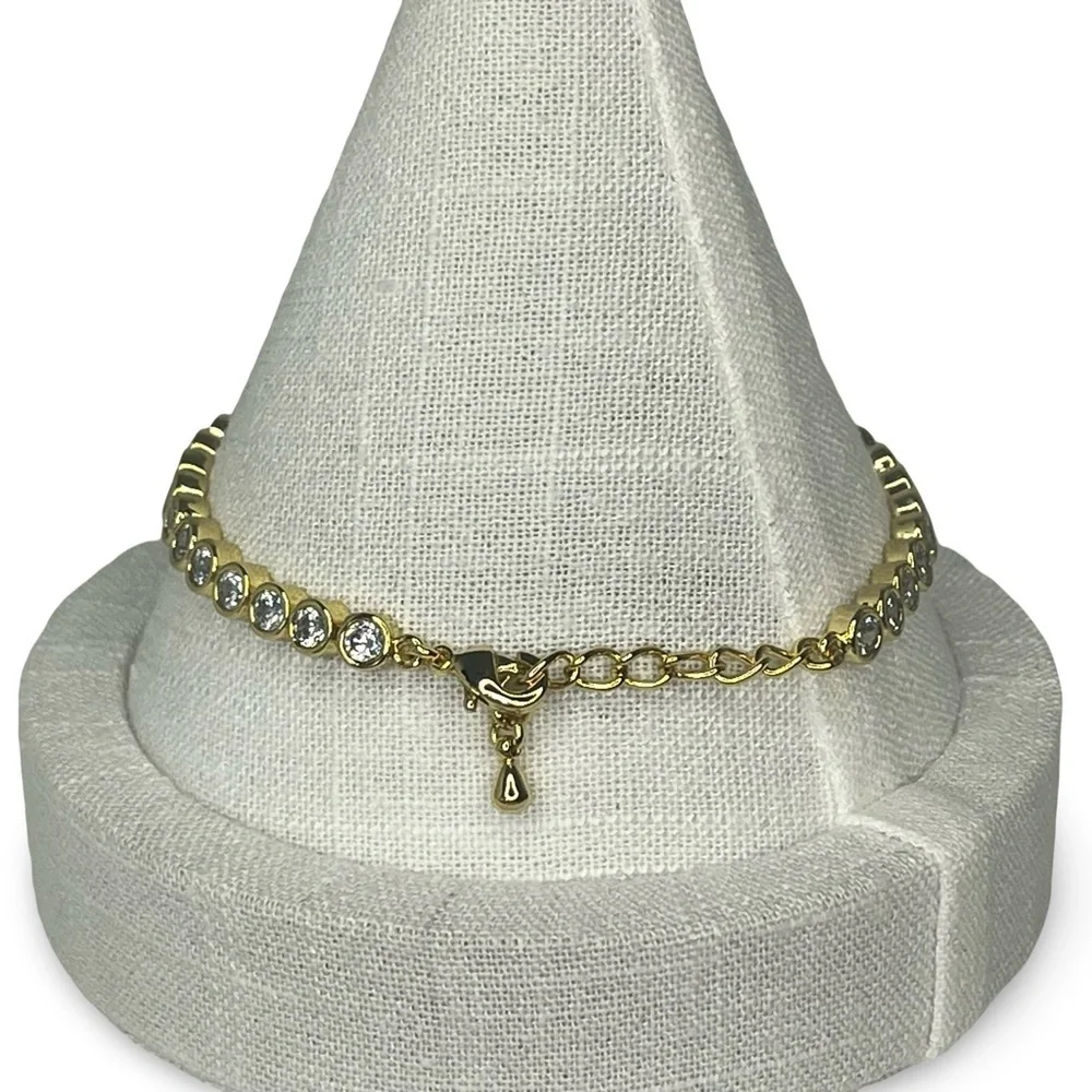 Joan Boyce Evil Eye Crystal Blue and White Gold Bracelet